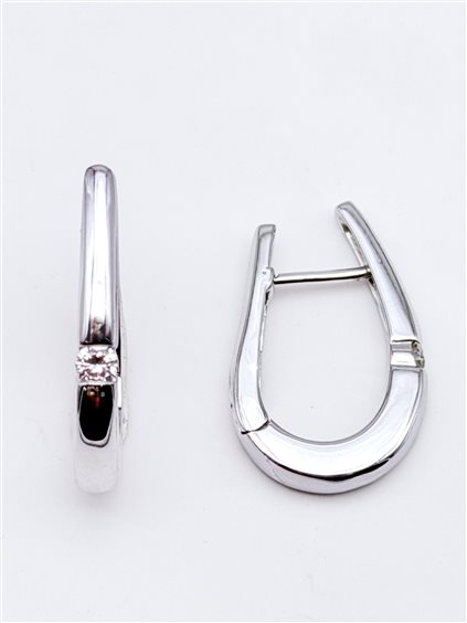 Orecchini Moraglione Donna in Oro bianco Diamante 0.16 Ct OROR-30-253 MORA - OROR-30-253 MORA